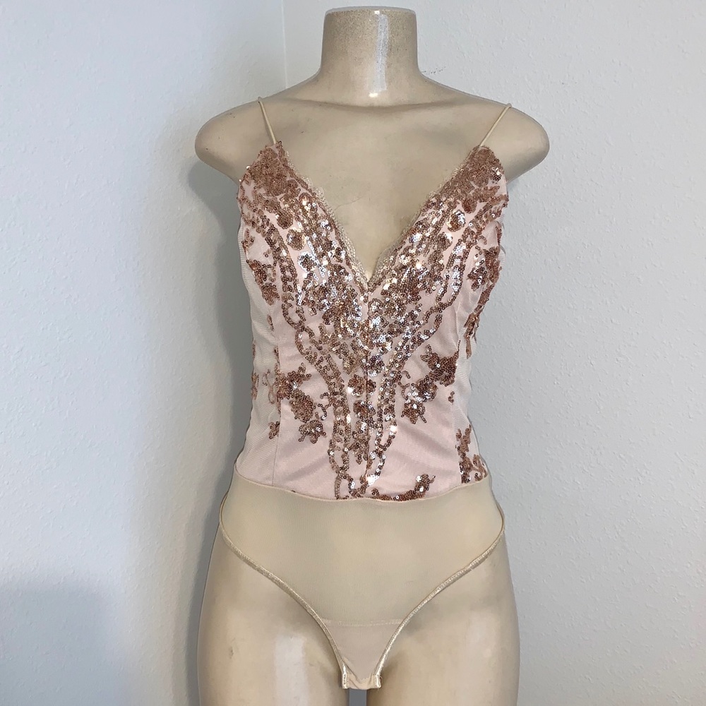 ROSE GOLD Sequin Bodysuit